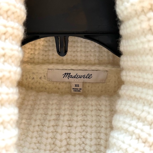 Madewell Antique Cream Checkered Turtleneck Sweater Size XS - Picture 5 of 7